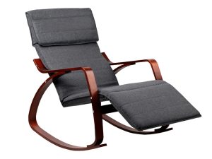 Charcoal Armchair with Footrest
