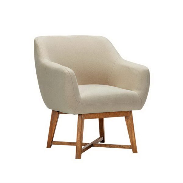 Fabric Lounge Armchair - Beige