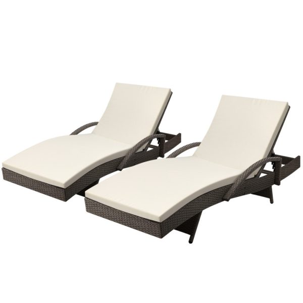 Set of 2 Grey Lounge Chairs