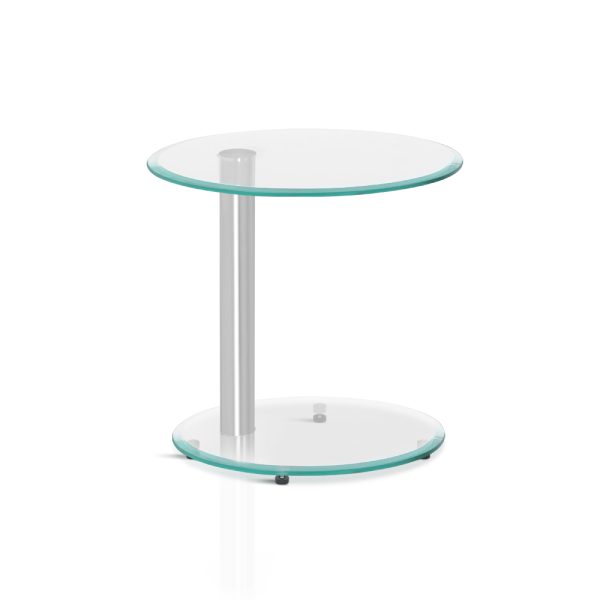 Oval Tempered Glass Side Table
