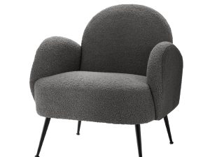 Charcoal Armchair with Sherpa Boucle