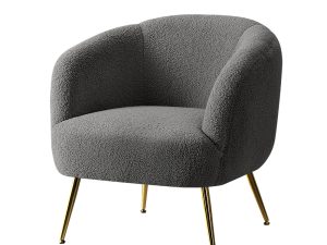 Charcoal Armchair with Sherpa Boucle
