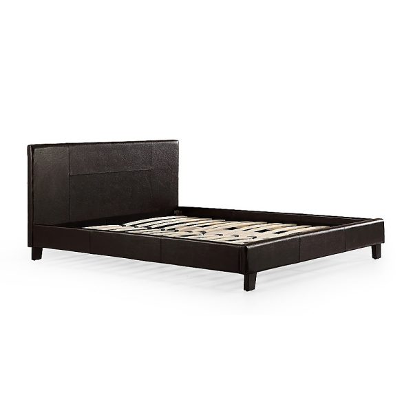 Black Double Leather Bed Frame