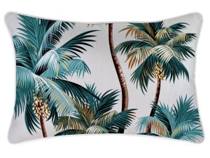 Cushion Cover - Palm Trees White