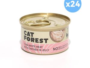 CAT FOREST Premium Tuna White Meat With Chicken In Jelly Cat Canned Food 85G X 24